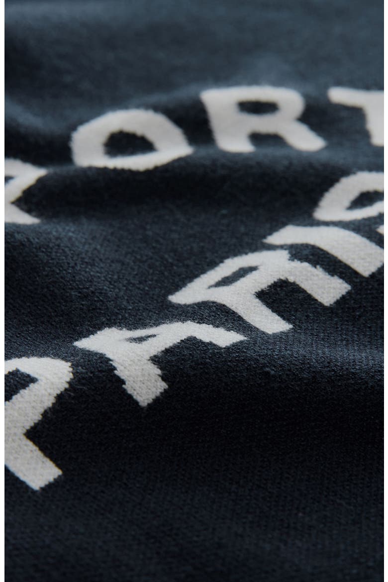 Intarsia Graphic Sweater Hoodie, Alternate, color, NAVY