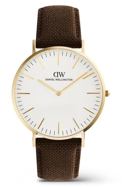 Classic Canvas Strap Watch, 40mm