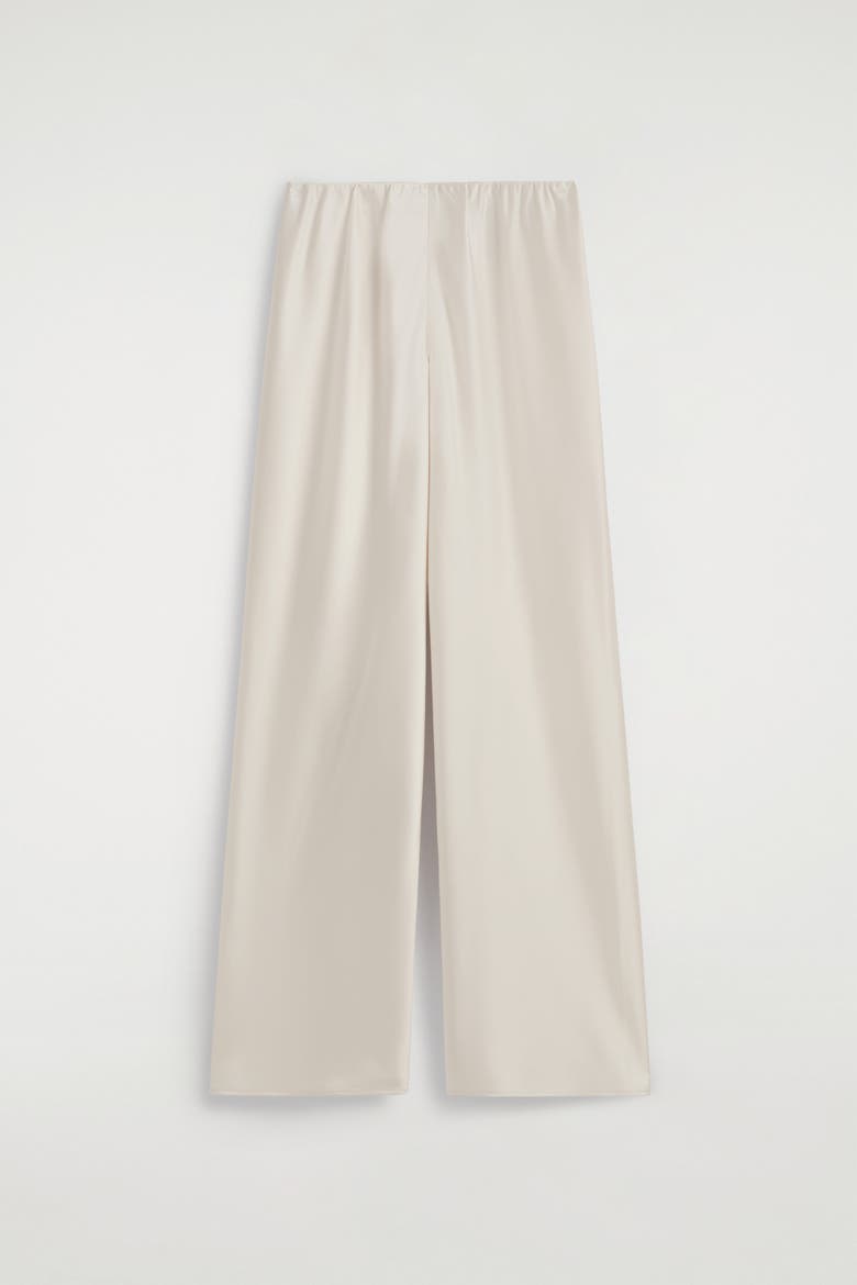 Satin Wide-Leg Pants, Alternate, color, WHITE