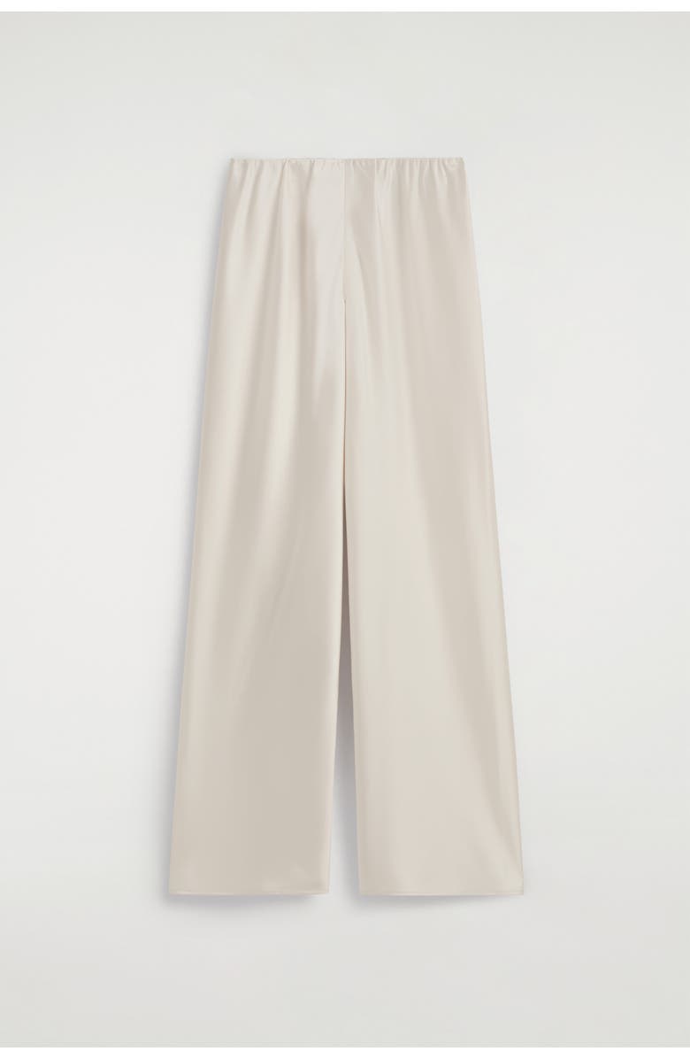 COS Satin Wide-Leg Pants, Alternate, color, White