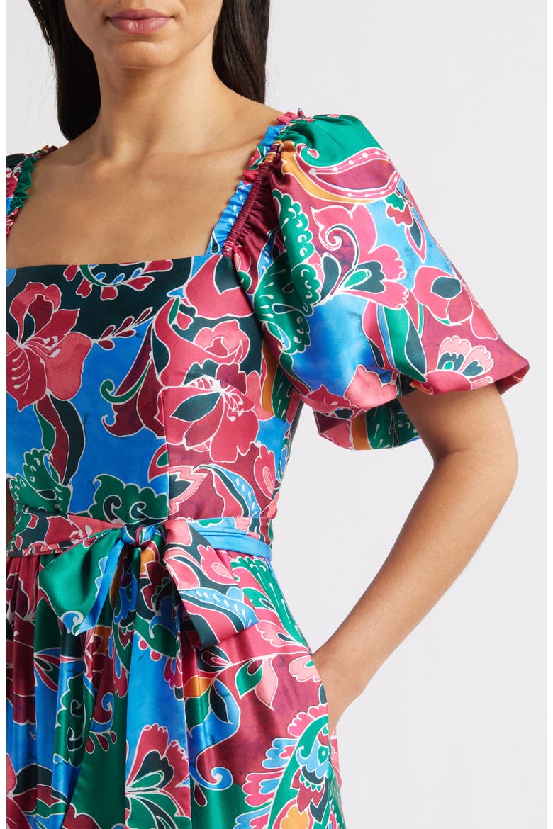 Floral Tiered Maxi Dress, Alternate, color, BERRY MULT