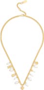COACH Iconic Faux Pearl Charm Necklace