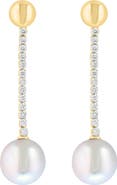 EFFY Freshwater Cultured Pearl and Diamond Drop Earrings