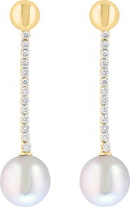 EFFY Freshwater Cultured Pearl and Diamond Drop Earrings