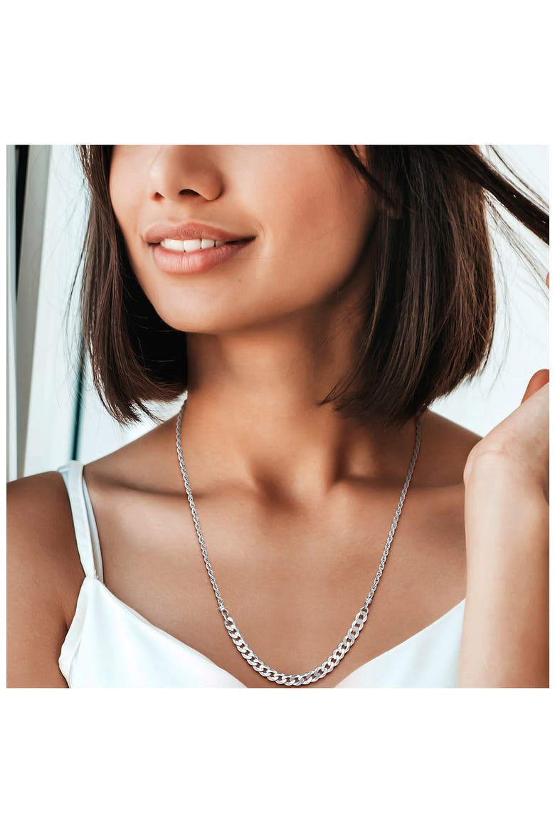 Sterling Silver 2.5mm Rope & 6mm Curb Chain Necklace, Alternate, color, SILVER