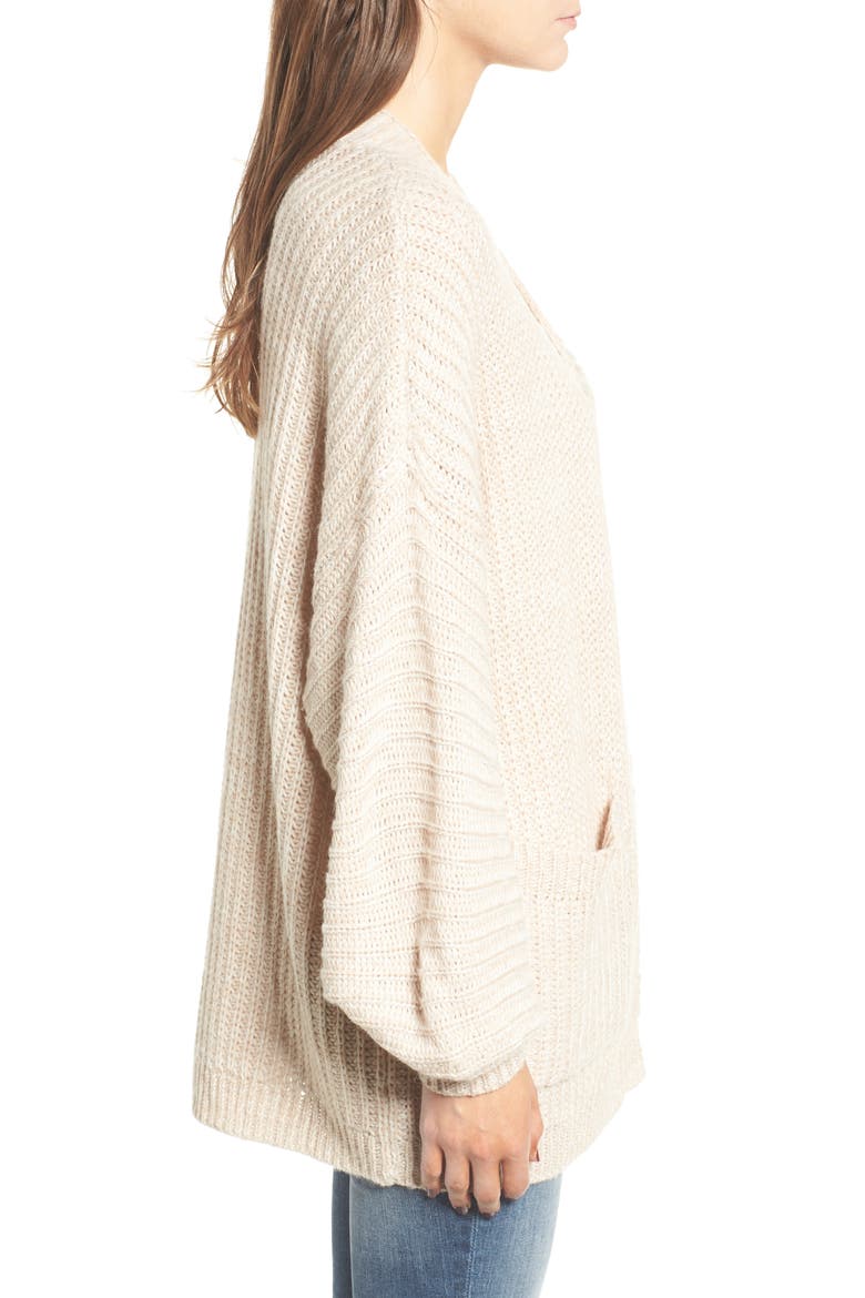 Drapey Sleeve Cardigan, Alternate, color, BEIGE