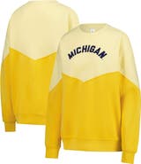 ZOOZATZ Women's ZooZatz Yellow Michigan Wolverines Bestie Oversized Pullover Sweatshirt