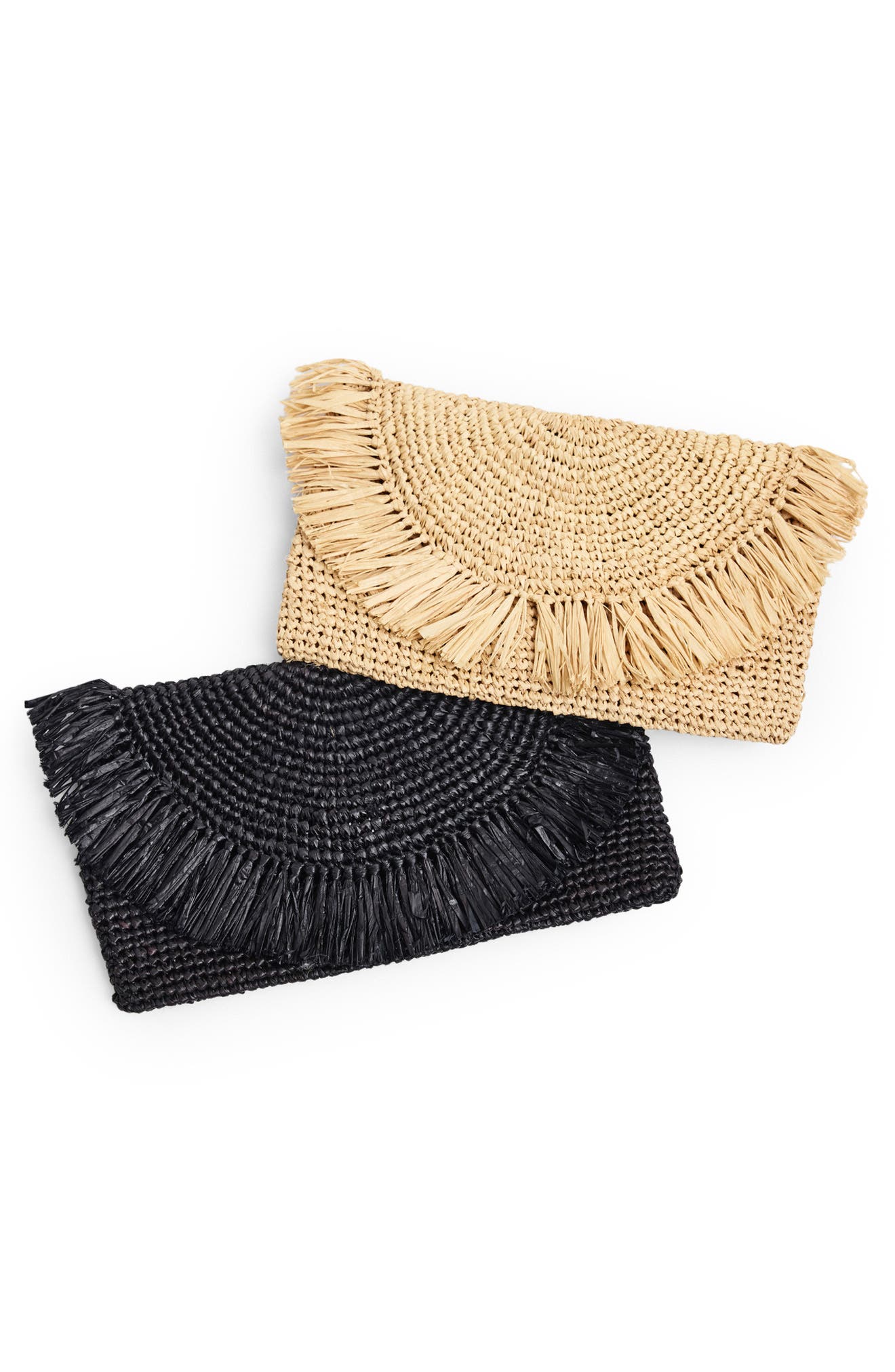 Vitamin A<sup>®</sup> Palma Raffia Clutch, Alternate, color, Black
