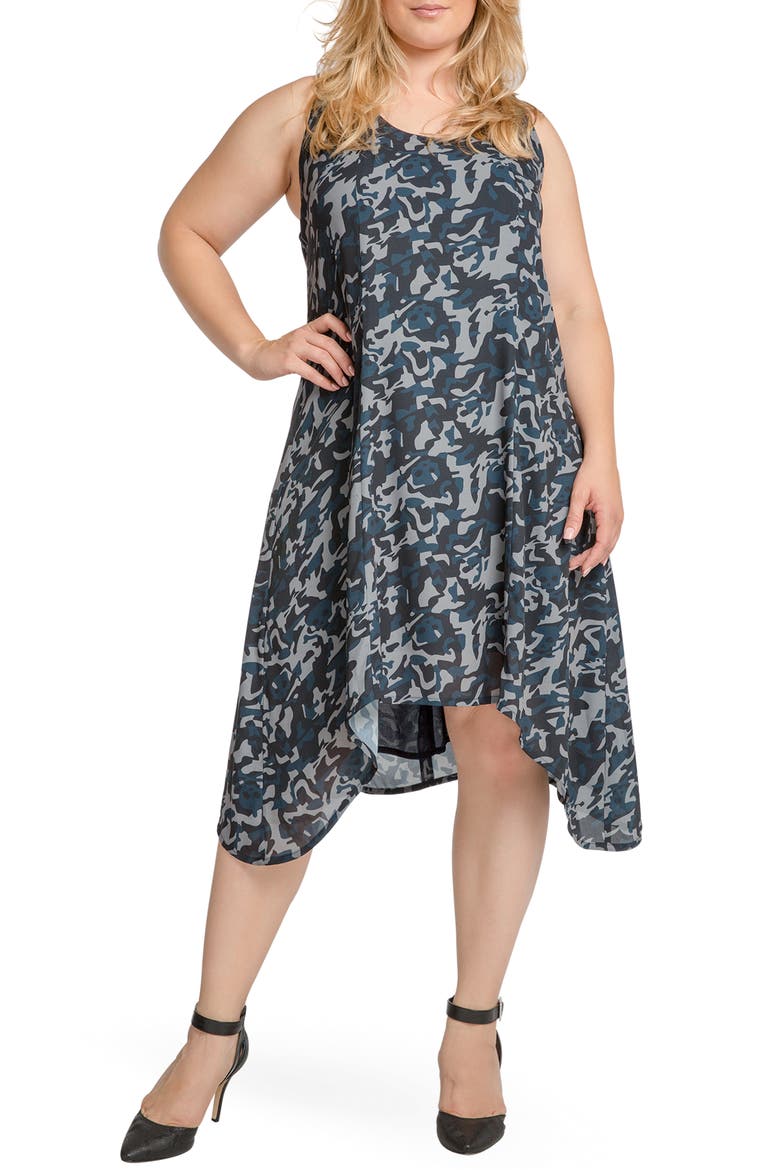 Ace Camo Skull Sleeveless Midi Dress, Main, color, MIDNIGHT CAMO