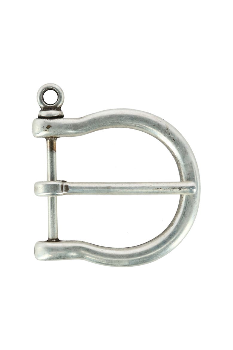 35mm Distinguished Rounded Solid Brass Harness Belt Buckle, Main, color, Silver