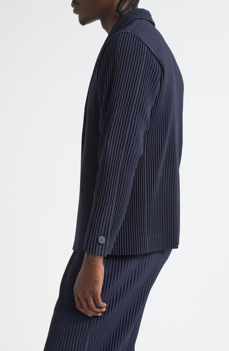 Homme Plissé Issey Miyake Basics Pleated Single Breasted Blazer, Alternate, color, Navy