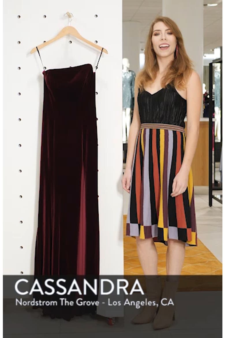 Xscape Strapless Velvet Gown video