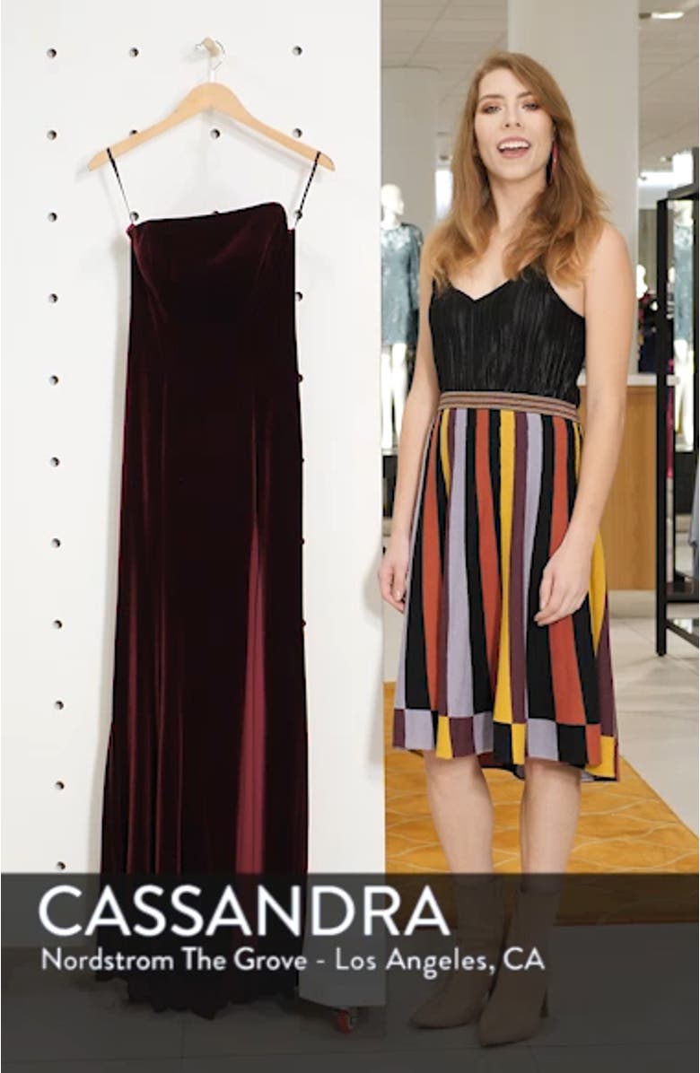 Xscape Strapless Velvet Gown, sales video thumbnail