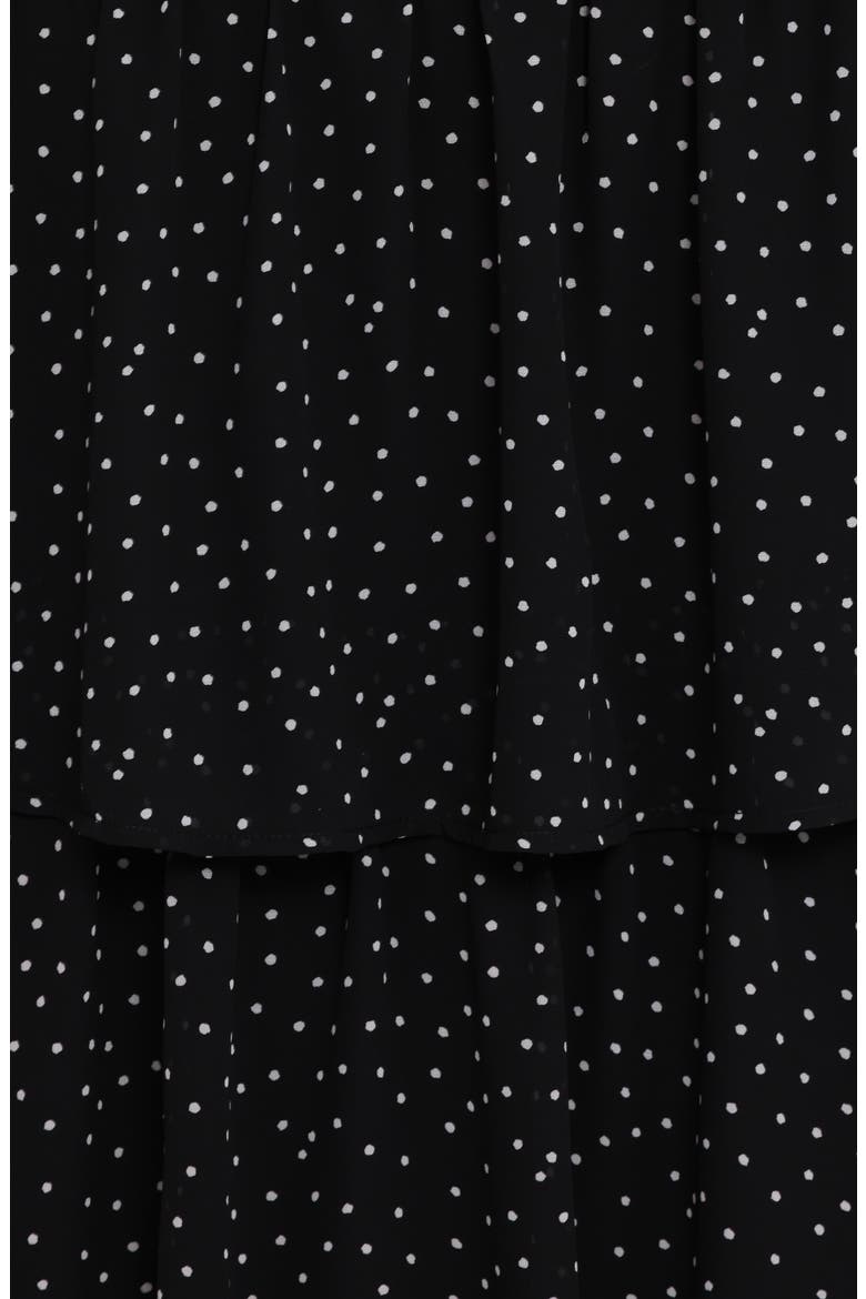 Selina Polka Dot Crop Top & Tiered Maxi Skirt Set, Alternate, color, BLACK POLKA DOT