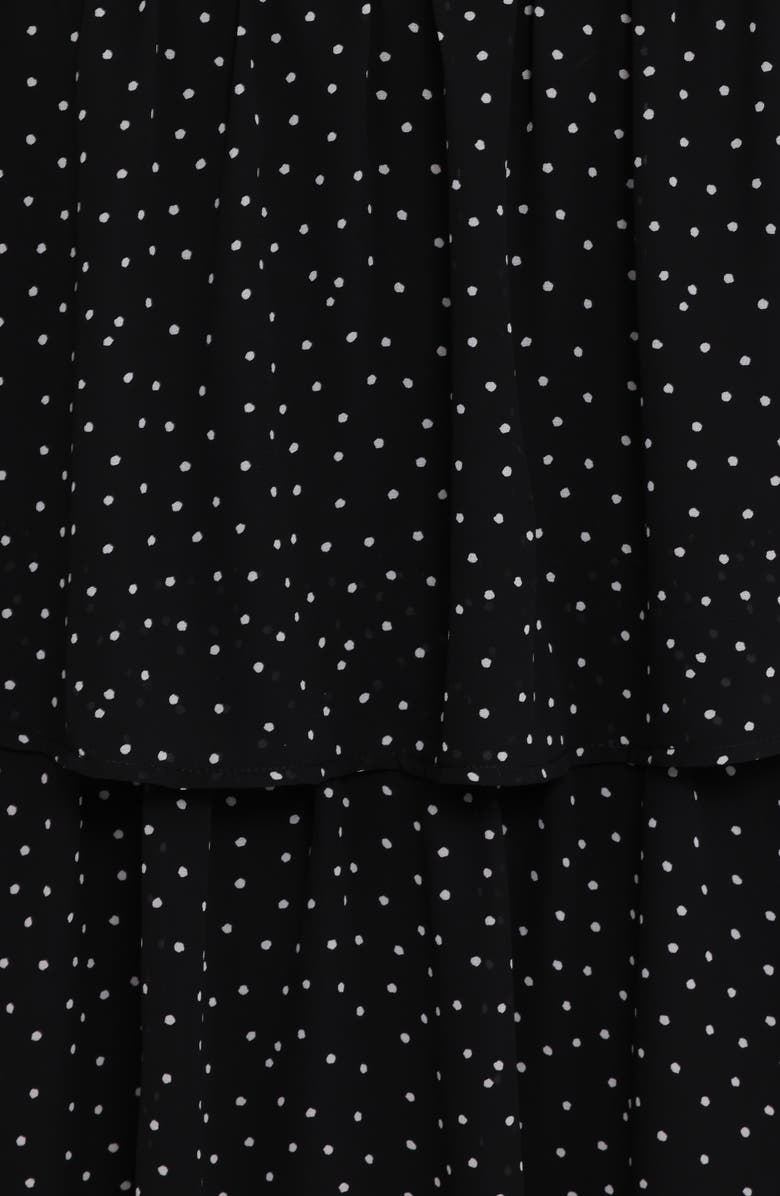 Petal & Pup Selina Polka Dot Crop Top & Tiered Maxi Skirt Set, Alternate, color, Black Polka Dot