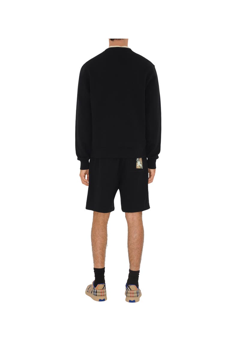 Burberry Check Label Cotton Shorts, Alternate, color, Black