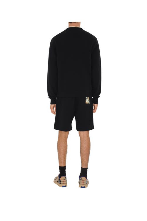 Burberry Ekd-embroidered Cotton Track Shorts In Black