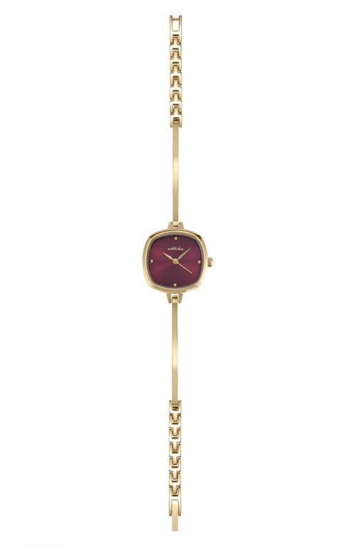 Ettika Square Case Slim Strap Watch In Burgundy