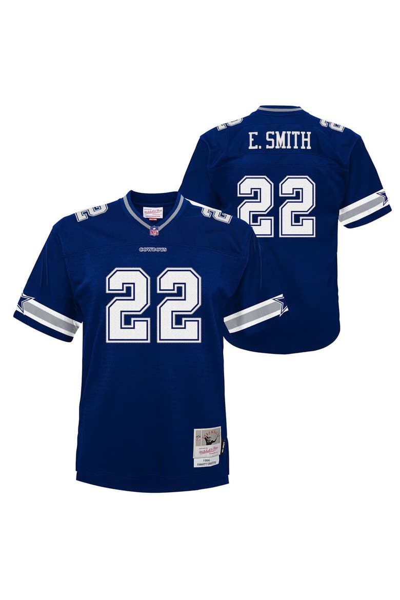 Youth Mitchell & Ness Emmitt Smith Navy Dallas Cowboys 1996 Legacy Jersey, Alternate, color, Navy