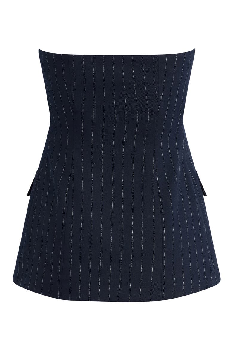 The Phoebe Pinstripe Bustier Top, Alternate, color, NAVY PINSTRIPE