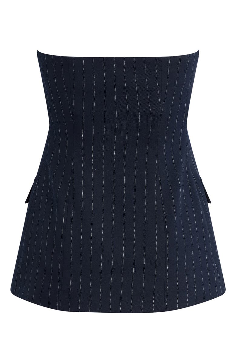Favorite Daughter The Phoebe Pinstripe Bustier Top, Alternate, color, Navy Pinstripe