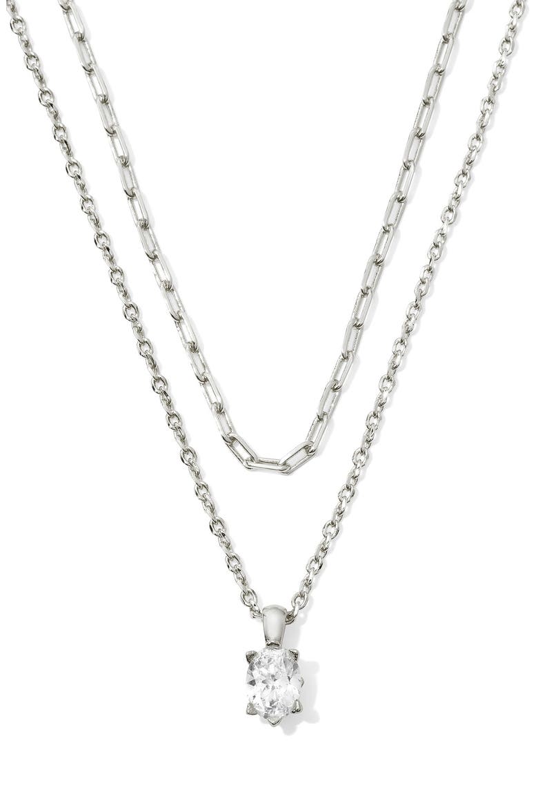 Cailin Multi Strand Necklace, Alternate, color, SILVER WHITE CRYSTAL