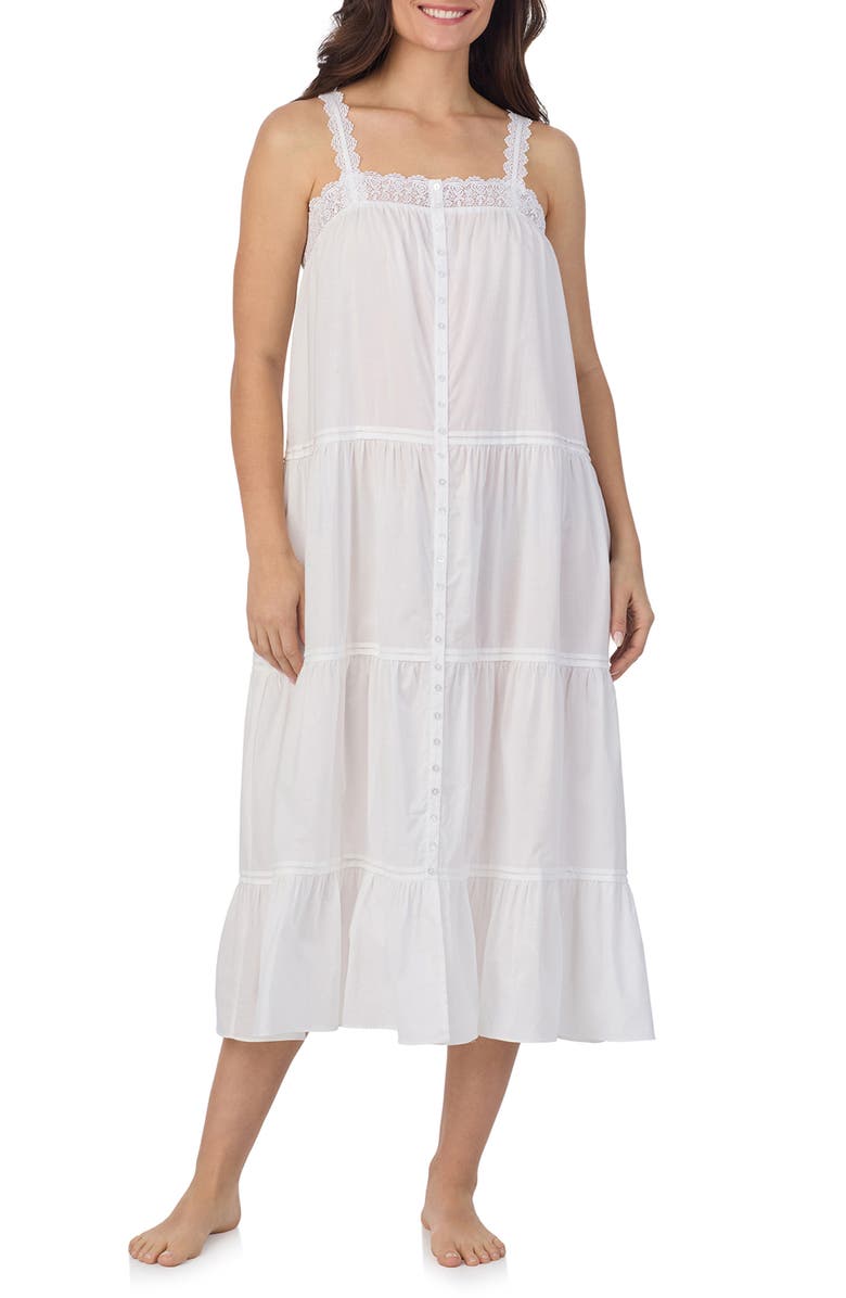Eileen West Sleeveless Cotton Lawn Ballet Nightgown, Main, color,