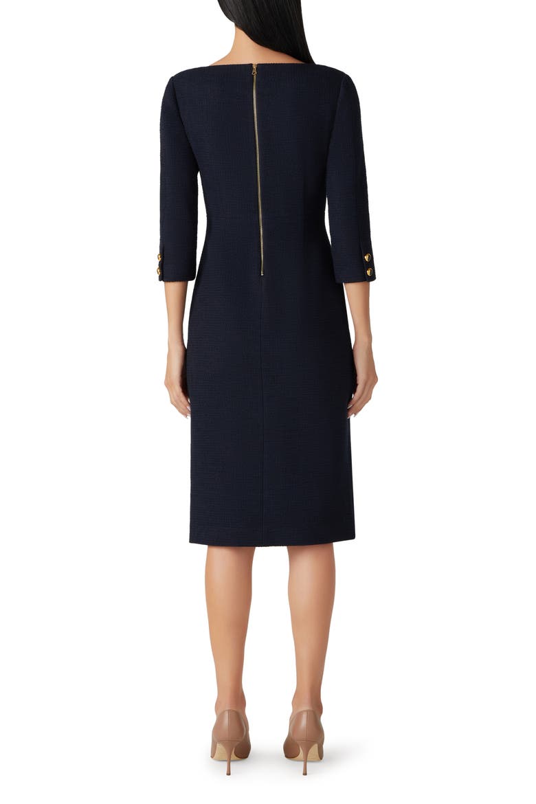 Mouliné Tweed Knit Sheath Dress, Alternate, color, DARK NAVY