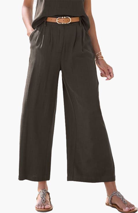 Women's Wide Leg Linen Pants