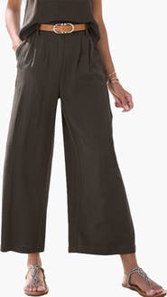 LASCANA Women's Wide Leg Linen Pants
