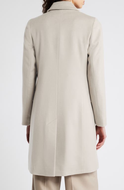 Fleurette Notch Collar Wool Coat In Fawn