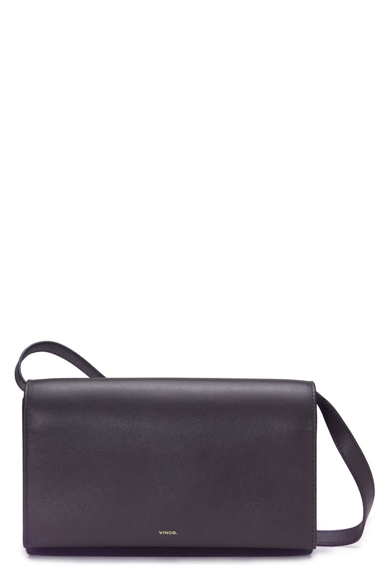 Leather Crossbody Wallet, Main, color, CACAO