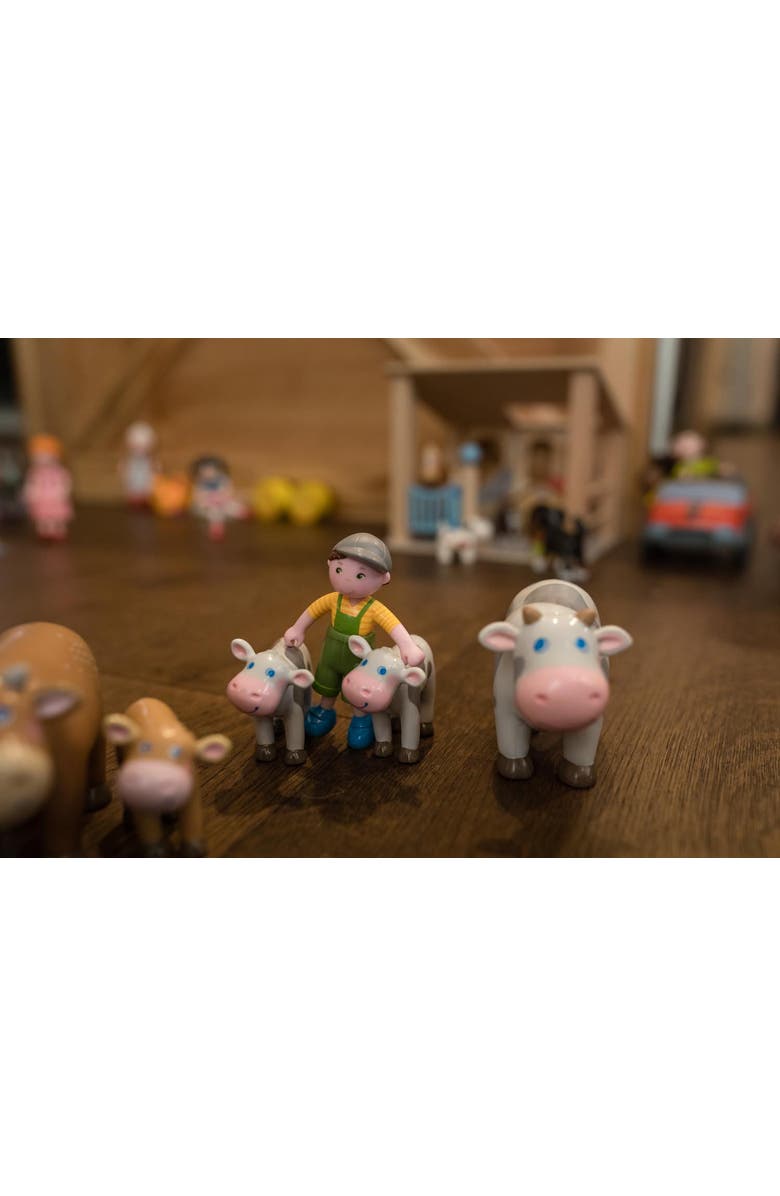 HABA Little Friends Cow - 4.5" Holstein Farm Animal Toy Figure, Alternate, color, Multi