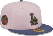 New Era Men's New Era Pink/Blue Los Angeles Dodgers Olive Undervisor 59FIFTY Fitted Hat
