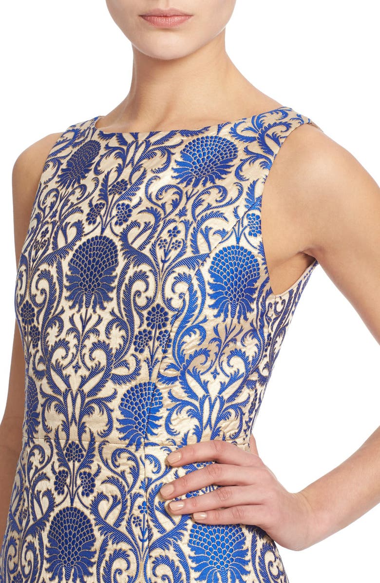 Alice + Olivia 'Carrie' Floral Jacquard Sheath Dress, Alternate, color,