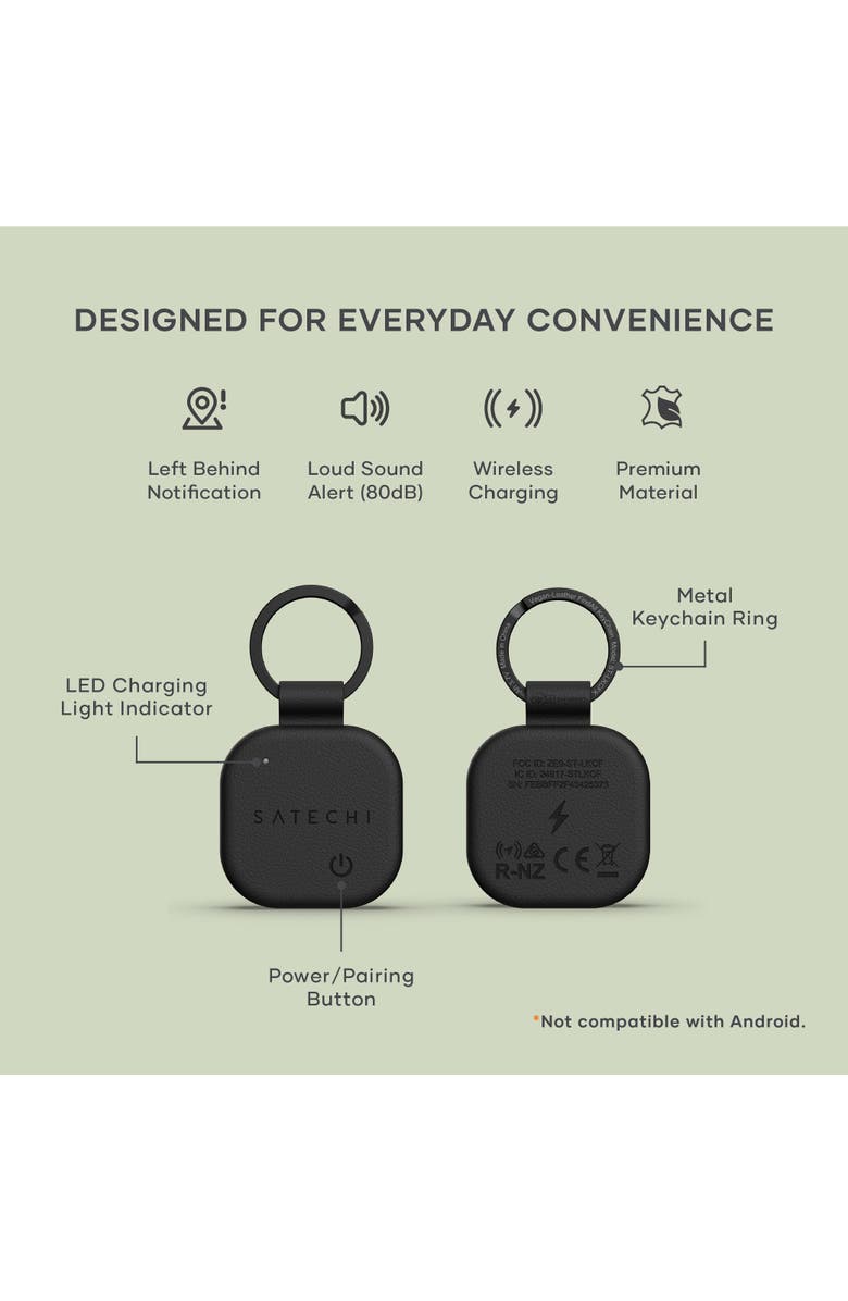 Satechi Vegan Leather FindAll Keychain, Alternate, color, Black