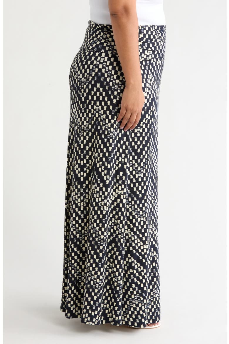 Roll Top Maxi Skirt, Alternate, color, BLACK/ IVORY