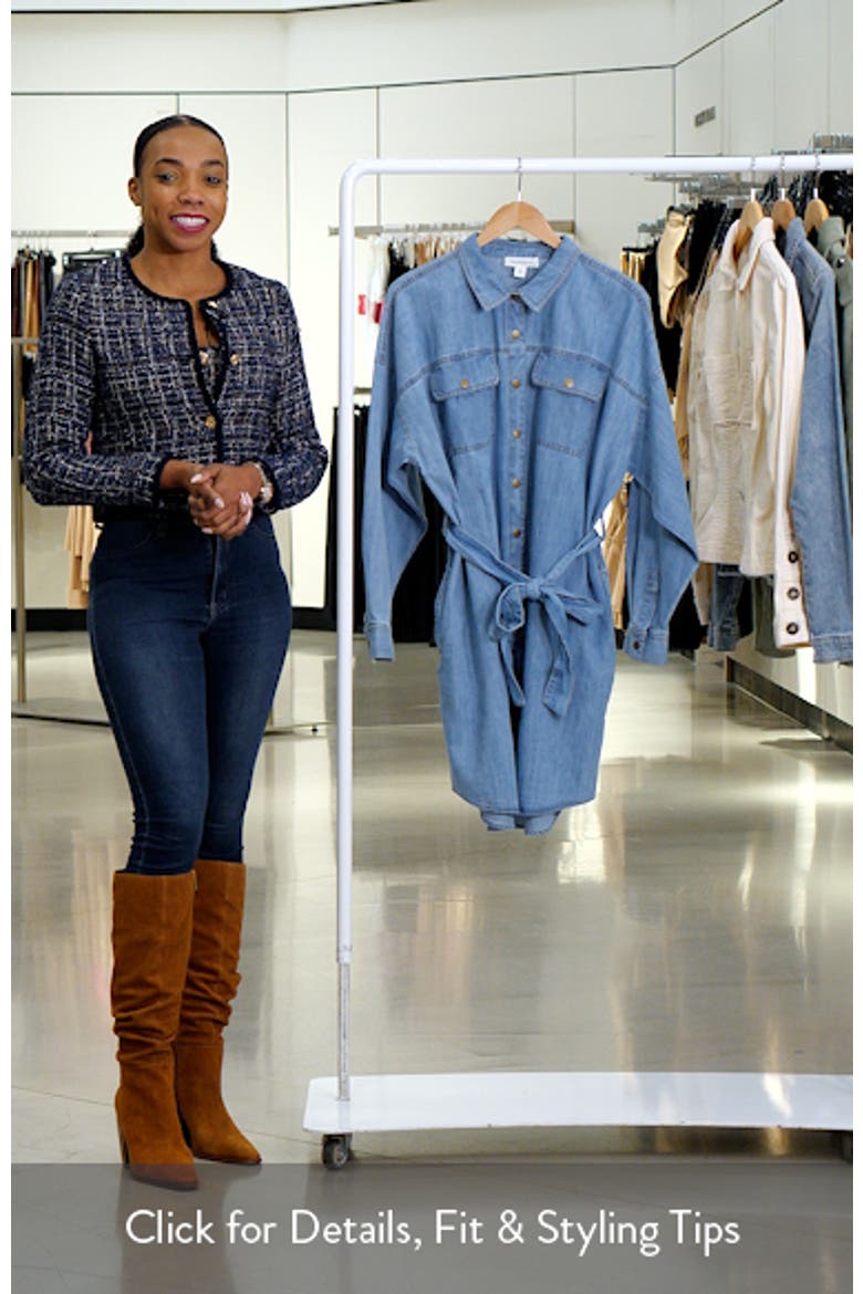 Long Sleeve Denim Belted Shirtdress video