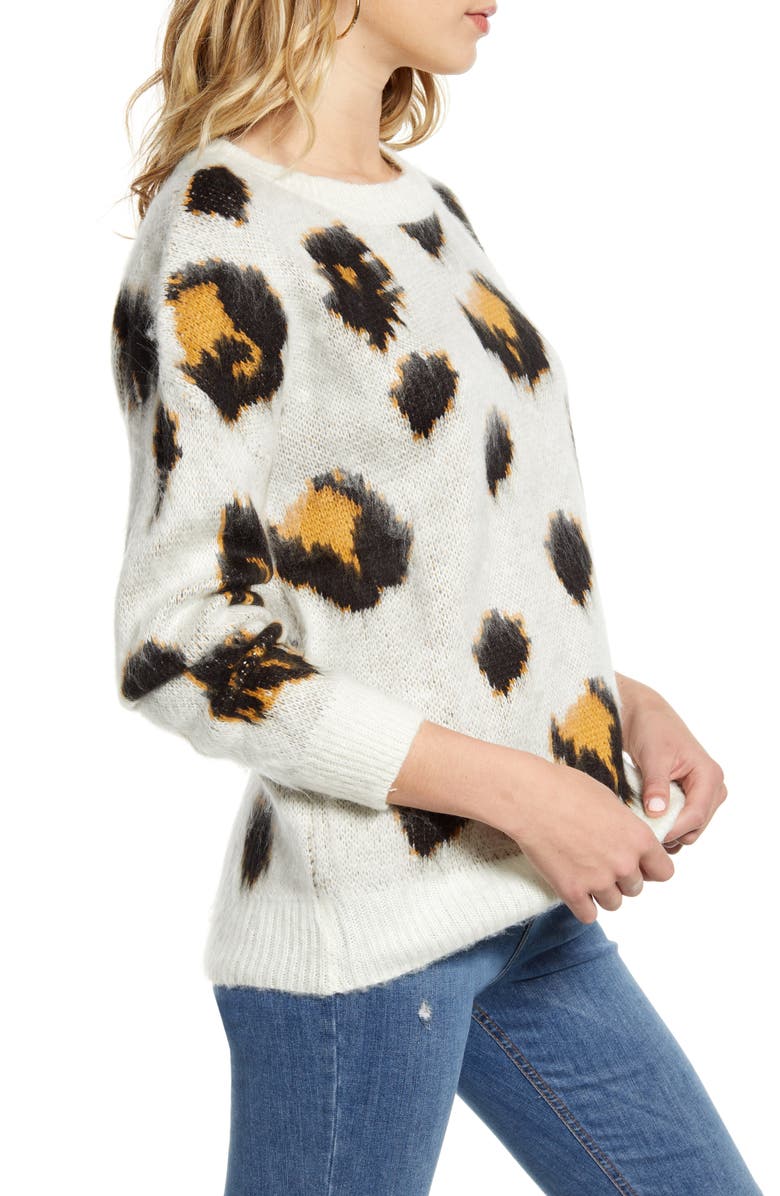 Woven Heart Leopard Pullover, Alternate, color, 