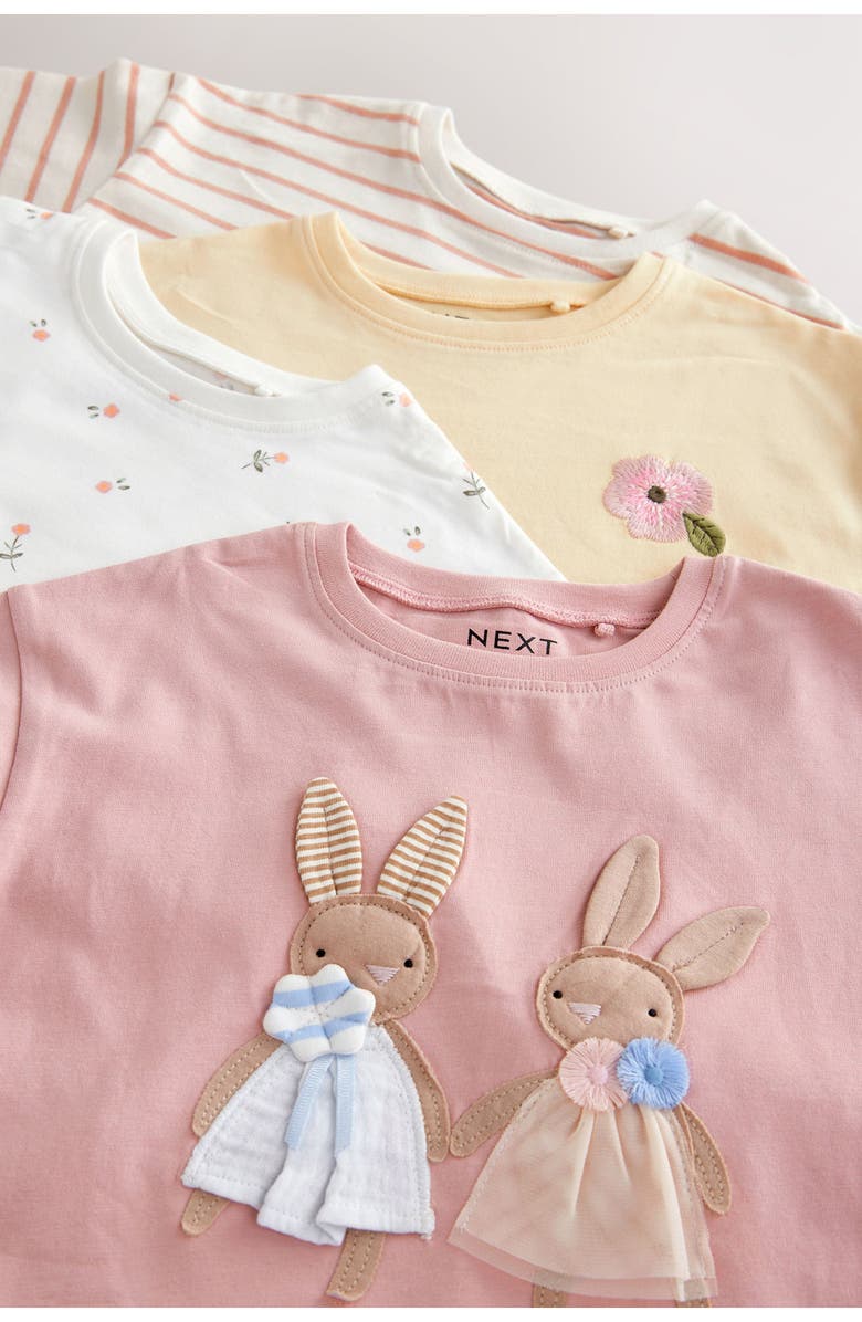 NEXT Kids' Assorted 4-Pack Long Sleeve Cotton T-Shirts, Alternate, color, Yellow