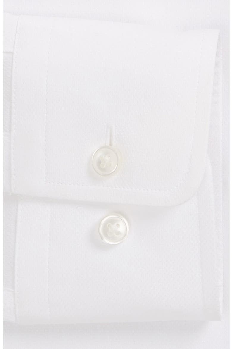 'Miles' Sharp Fit Piqué Dress Shirt, Alternate, color, WHITE