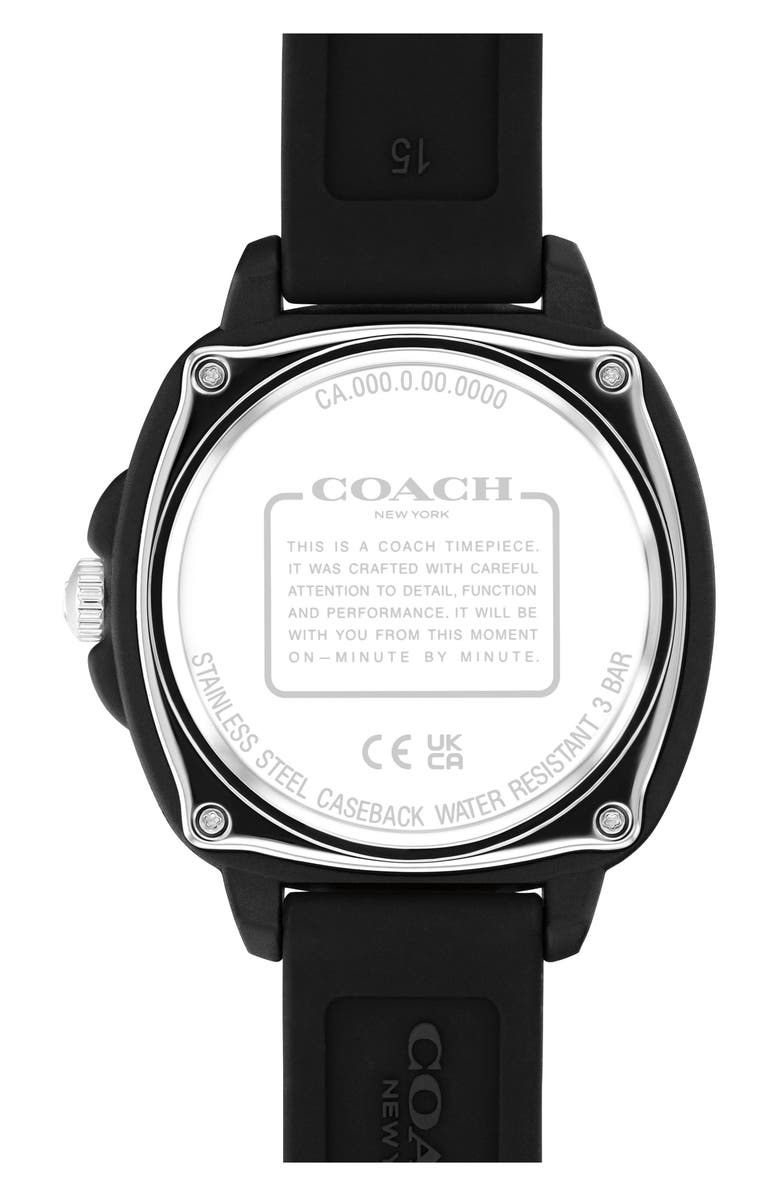 COACH Kitt Silicone Strap Watch, 35.4mm, Alternate, color,