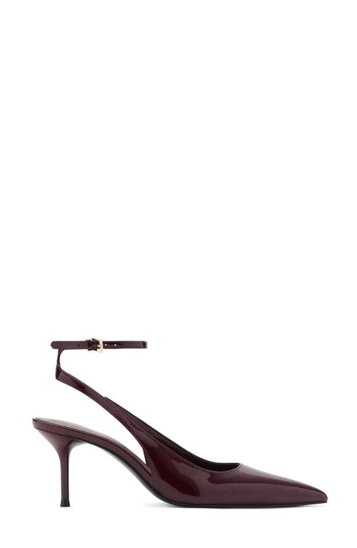 Mango Ankle Strap Pointed Toe Pump In Burgundy