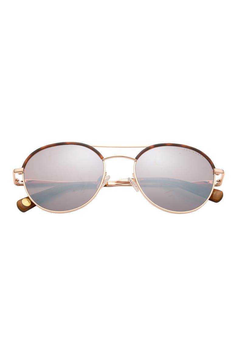 53mm Round Sunglasses, Main, color, ROSEGOLD