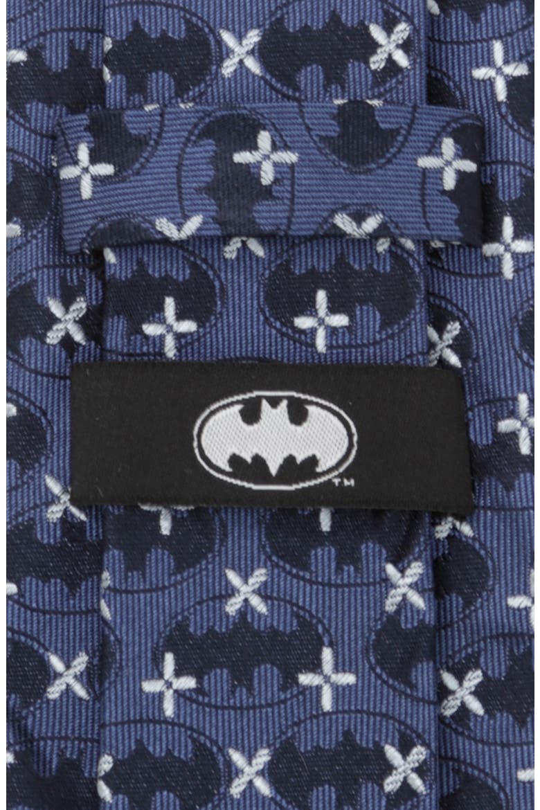 DC Comics Batman Blue Jacquard Cross Silk Tie, Alternate, color, NAVY