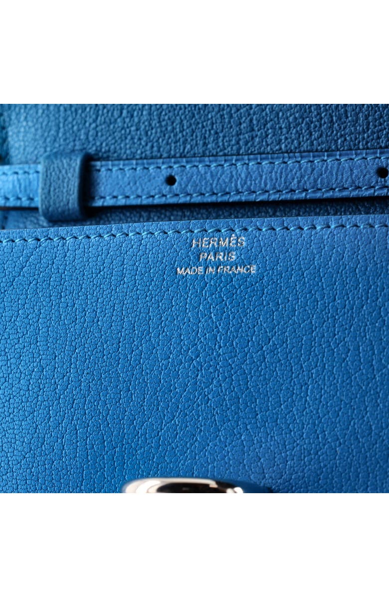Pre-Owned Hermes Chaine d'Ancre Compact Wallet on Strap Chevre Mysore, Alternate, color, Bleu Zanzibar