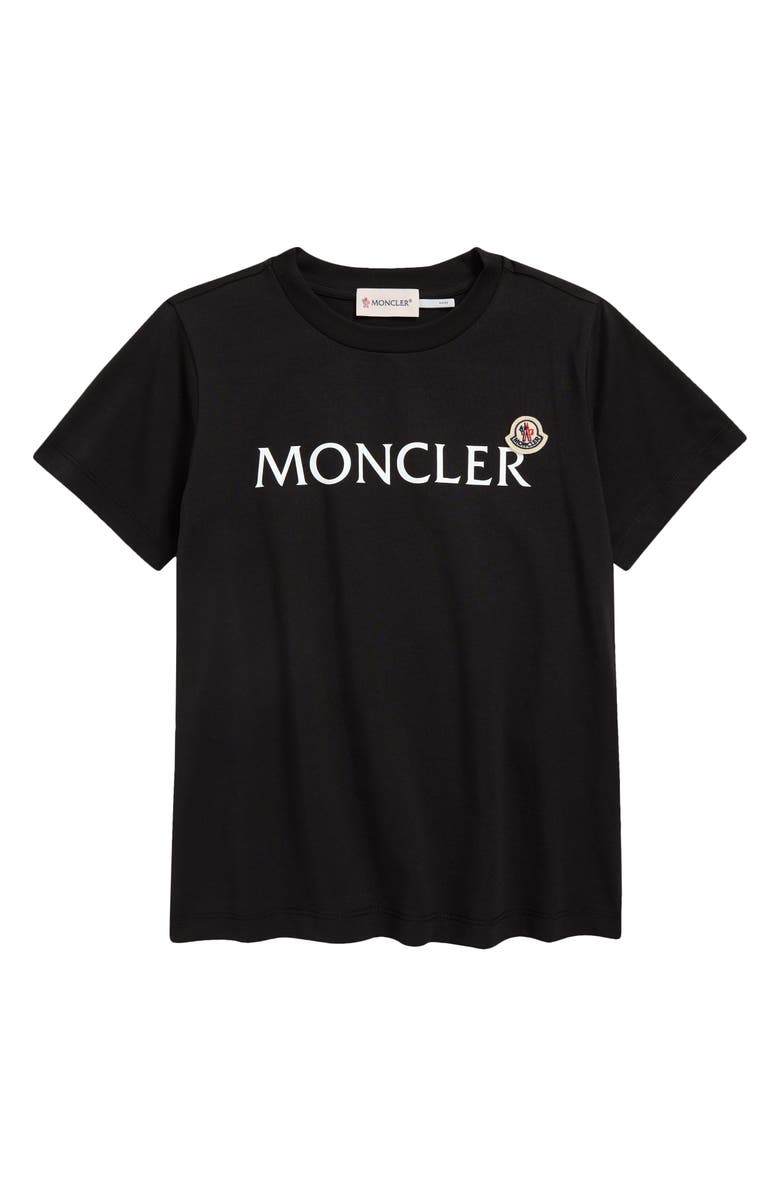 Moncler Kids' Logo Graphic T-Shirt, Main, color, Black