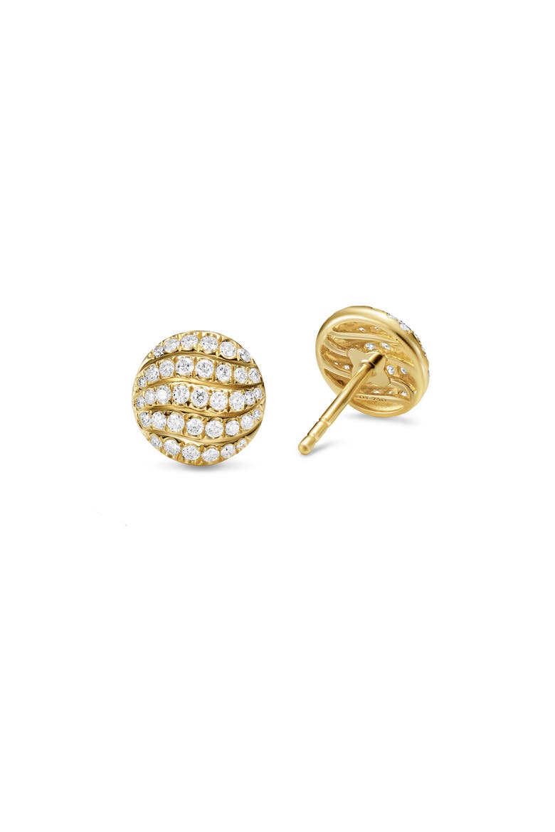 Sculpted Cable 18k Gold Diamond Stud Earrings, Alternate, color, GOLD
