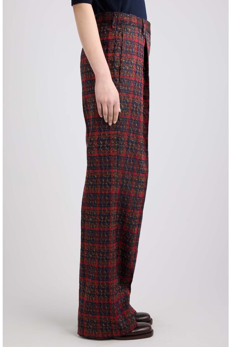 Portias Pleated Straight Leg Pants, Alternate, color, RED