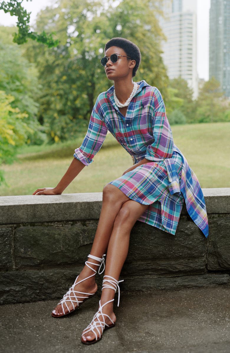 Polo Ralph Lauren Plaid Long Sleeve Dress, Alternate, color, 